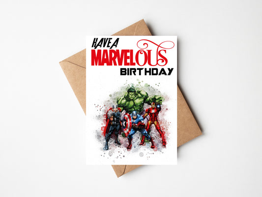 Personalised Avengers Inspired Birthday Card