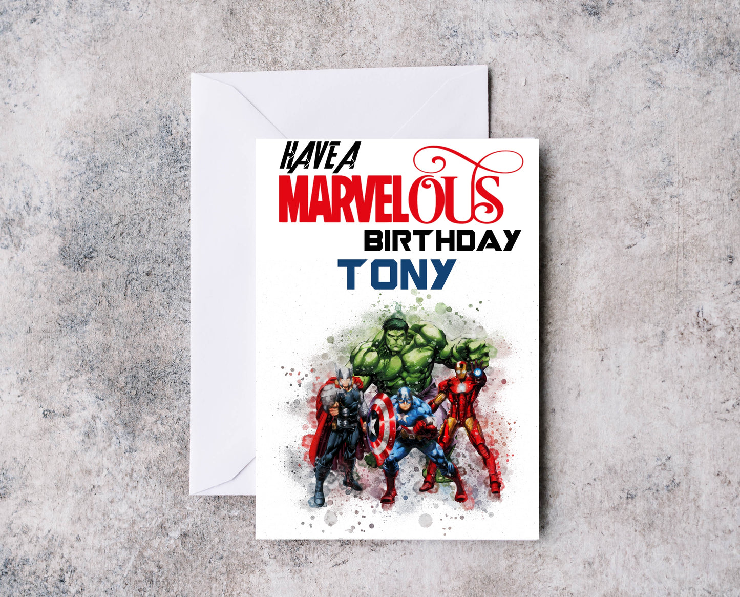 Personalised Avengers Inspired Birthday Card