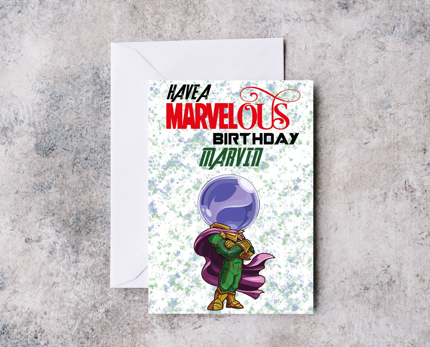 Personalised Super Villain Birthday Card - Mysterio Inspired