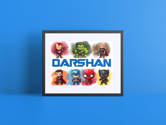 Personalised Superheroes Print