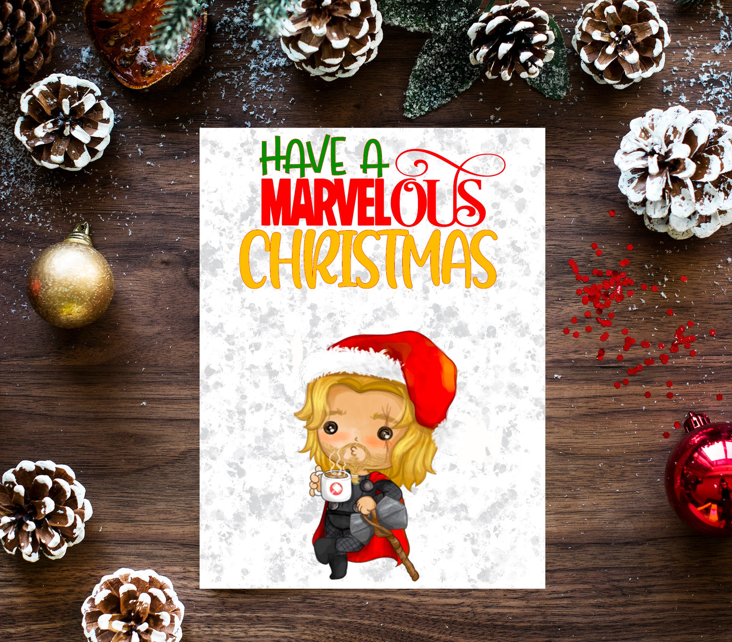 Personalised Superhero Christmas Card - Thor Inspired