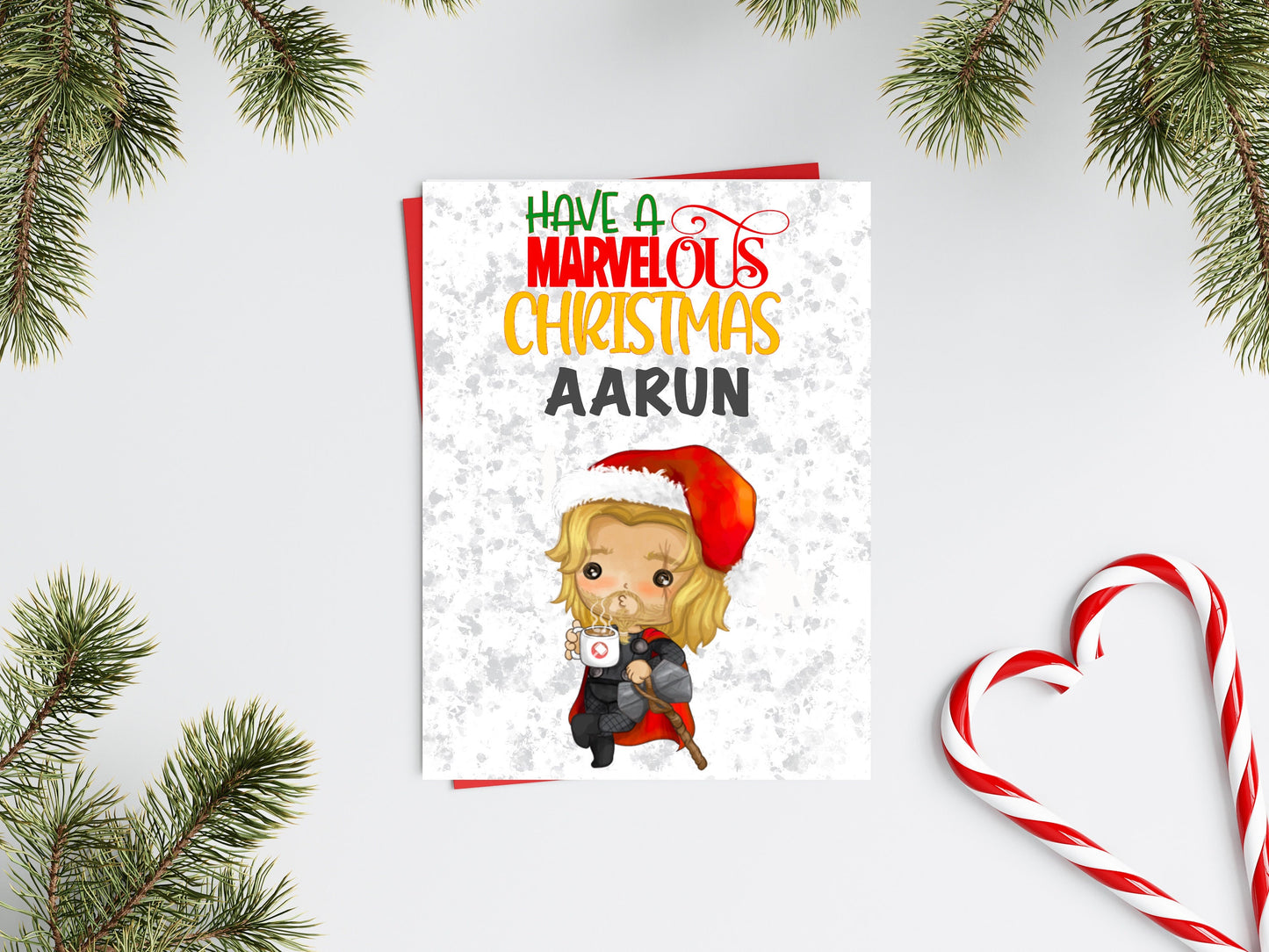 Personalised Superhero Christmas Card - Thor Inspired