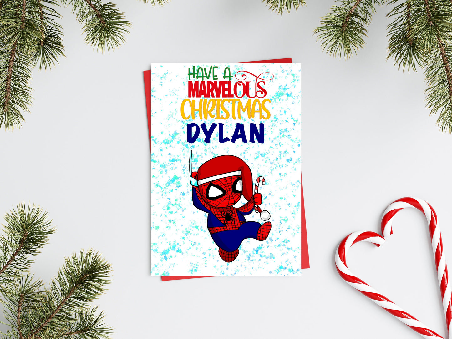 Personalised Superhero Christmas Card - Spider-Man Inspired