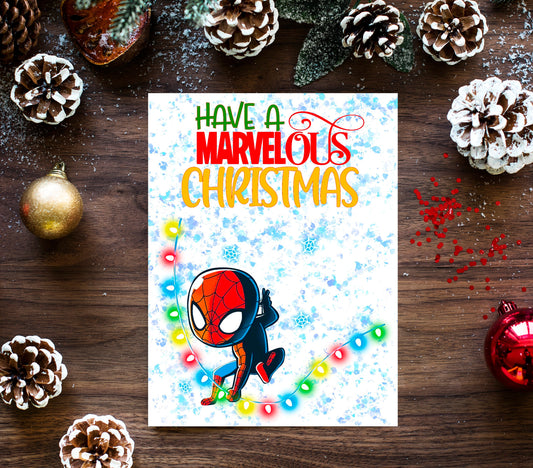 Personalised Superhero Christmas Card - Spider-Man Inspired