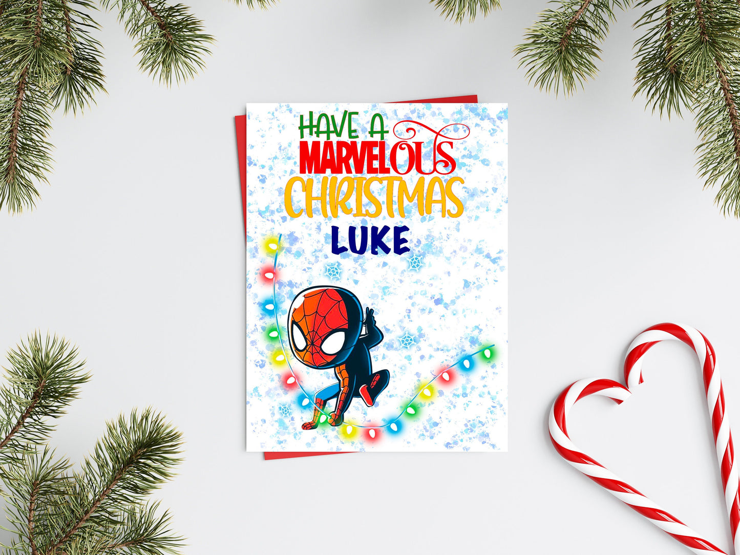 Personalised Superhero Christmas Card - Spider-Man Inspired