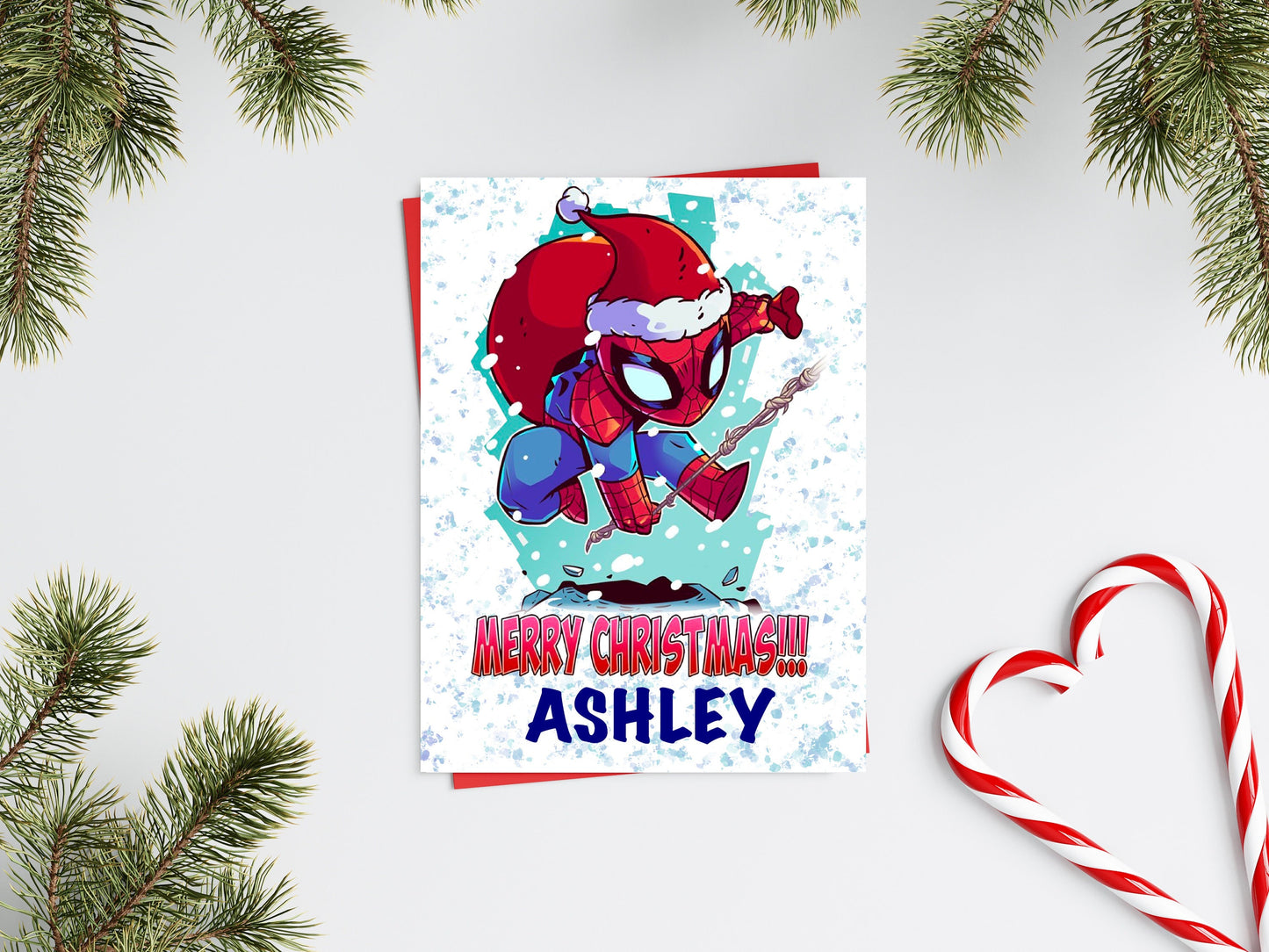 Personalised Superhero Christmas Card - Spider-Man / Spidey Inspired