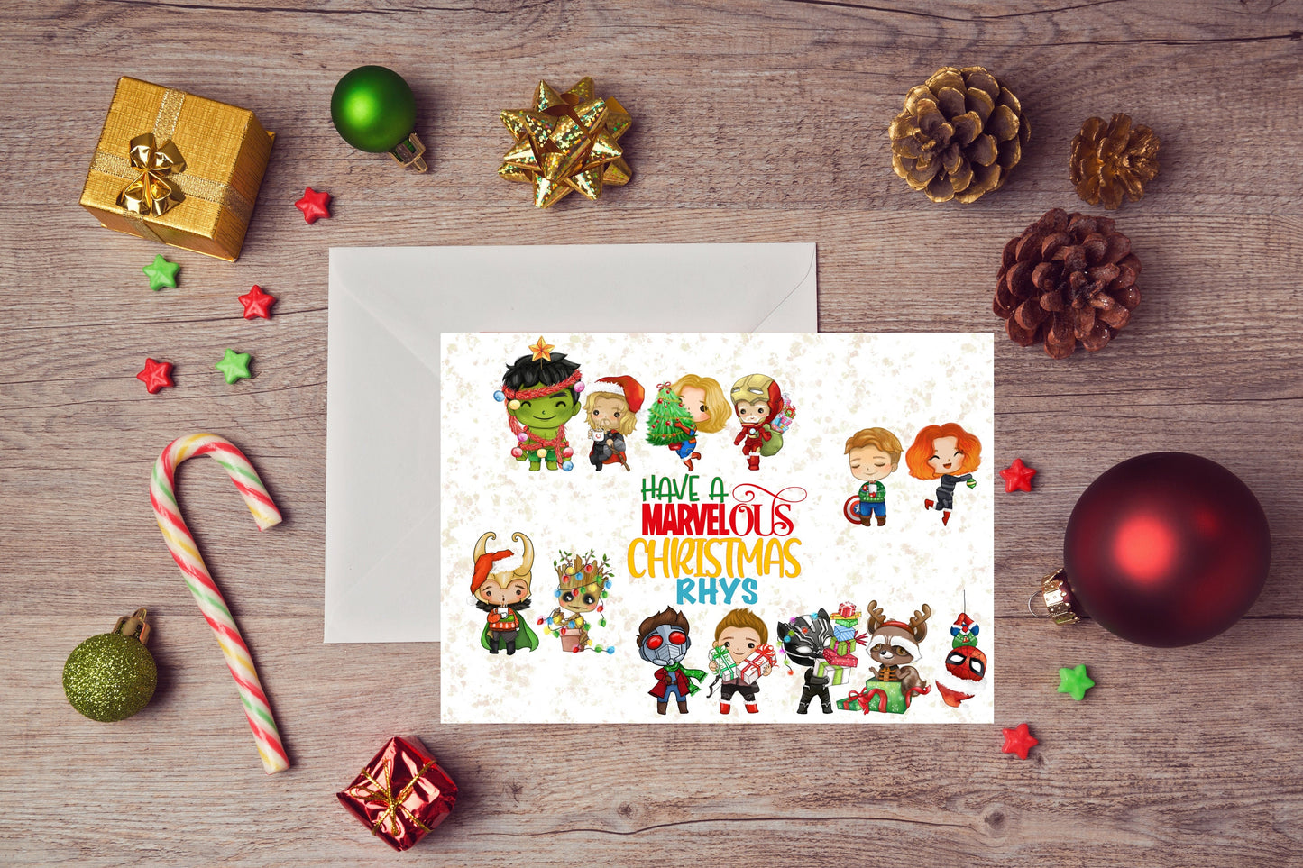 Personalised Superhero Christmas Card - Avengers Inspired