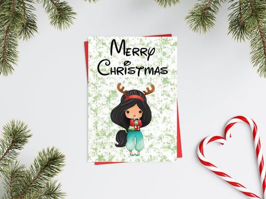 Personalised Princess Christmas Card - Jasmine Inspired