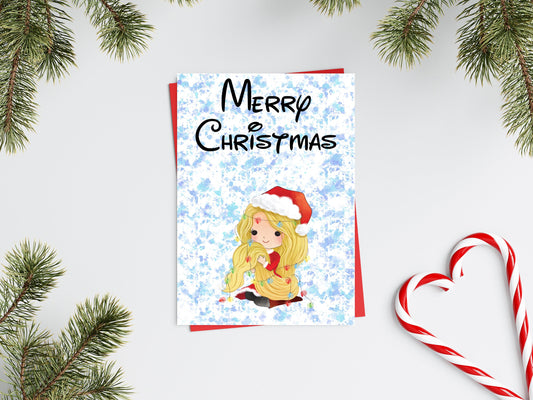 Personalised Princess Christmas Card - Rapunzel Inspired