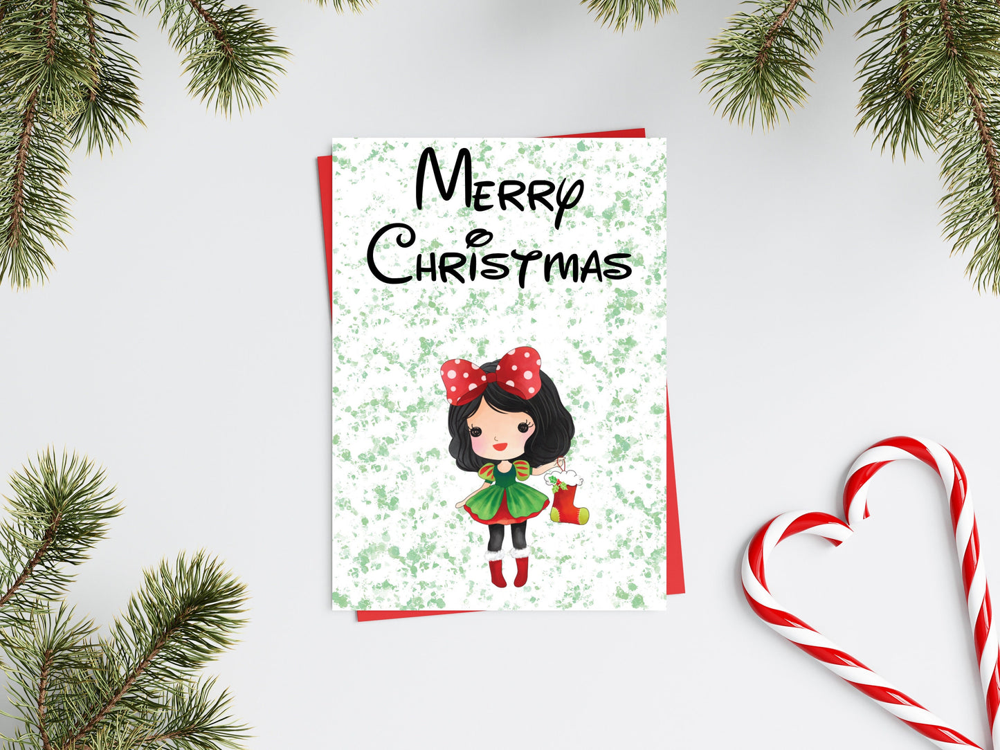 Personalised Princess Christmas Card - Snow White Inspired