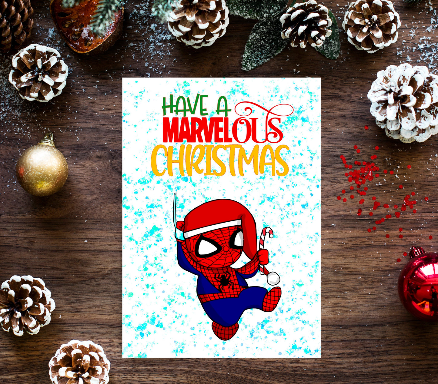 Personalised Superhero Christmas Card - Spider-Man Inspired