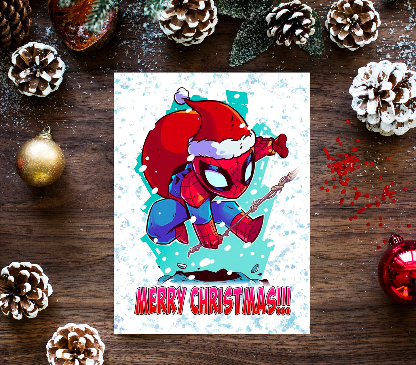 Personalised Superhero Christmas Card - Spider-Man / Spidey Inspired