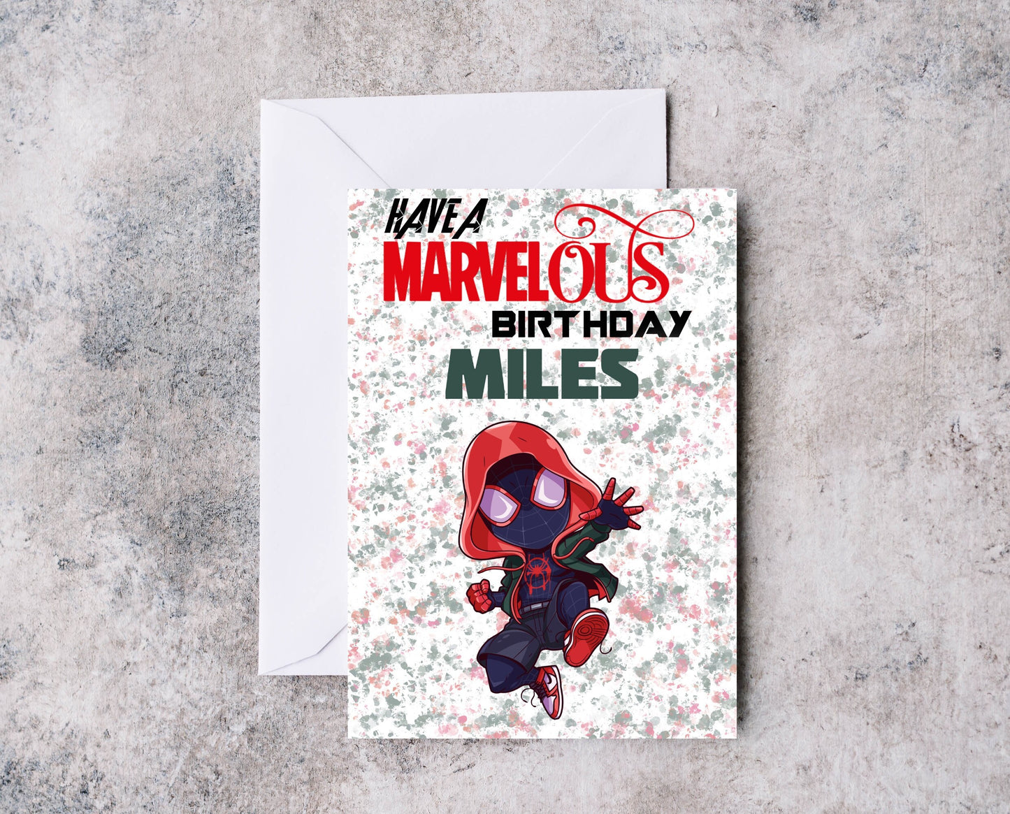 Personalised Spider Verse Birthday Card - Miles Morales Inspired