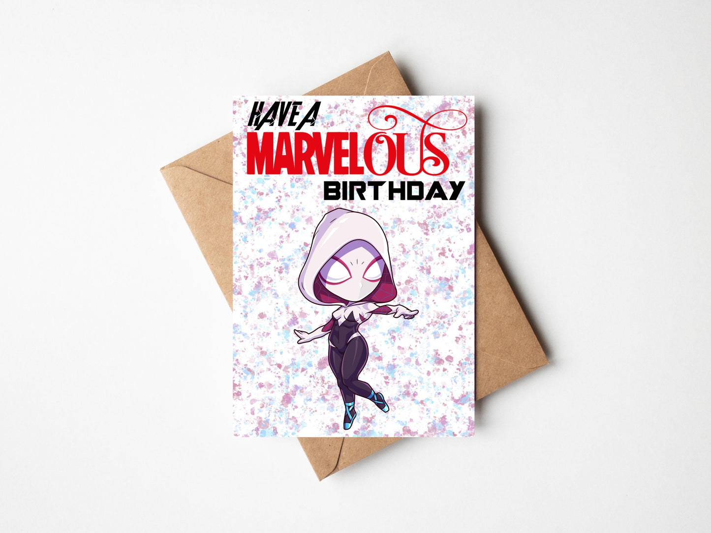 Personalised Spider-Verse Birthday Card - Gwen Inspired