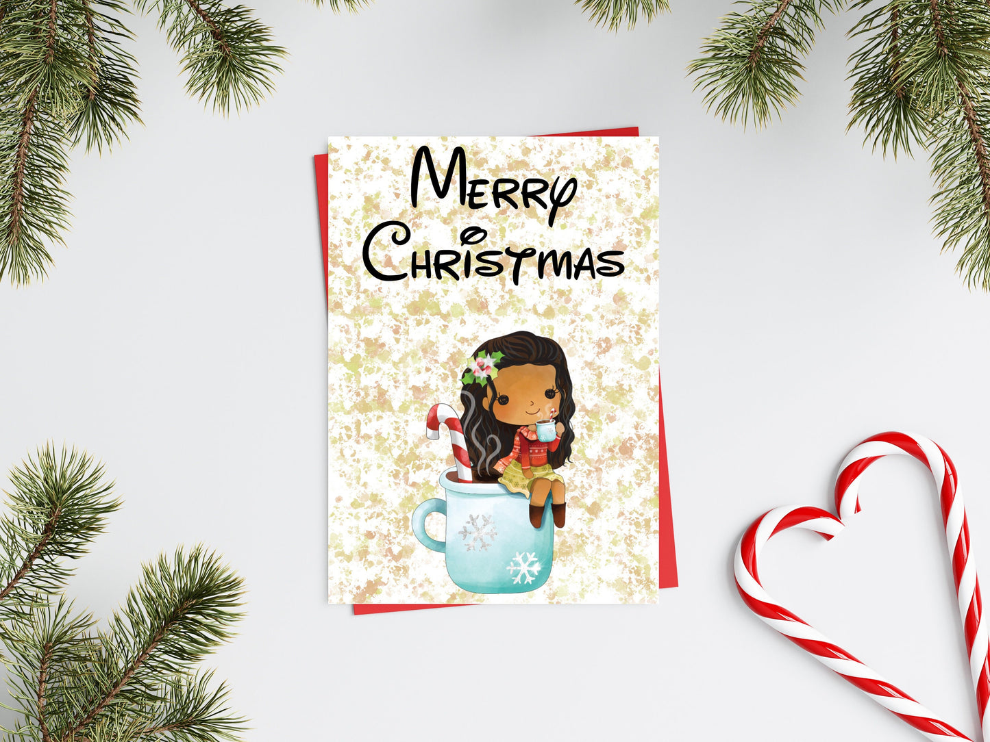 Personalised Princess Christmas Card - Moana Inspired