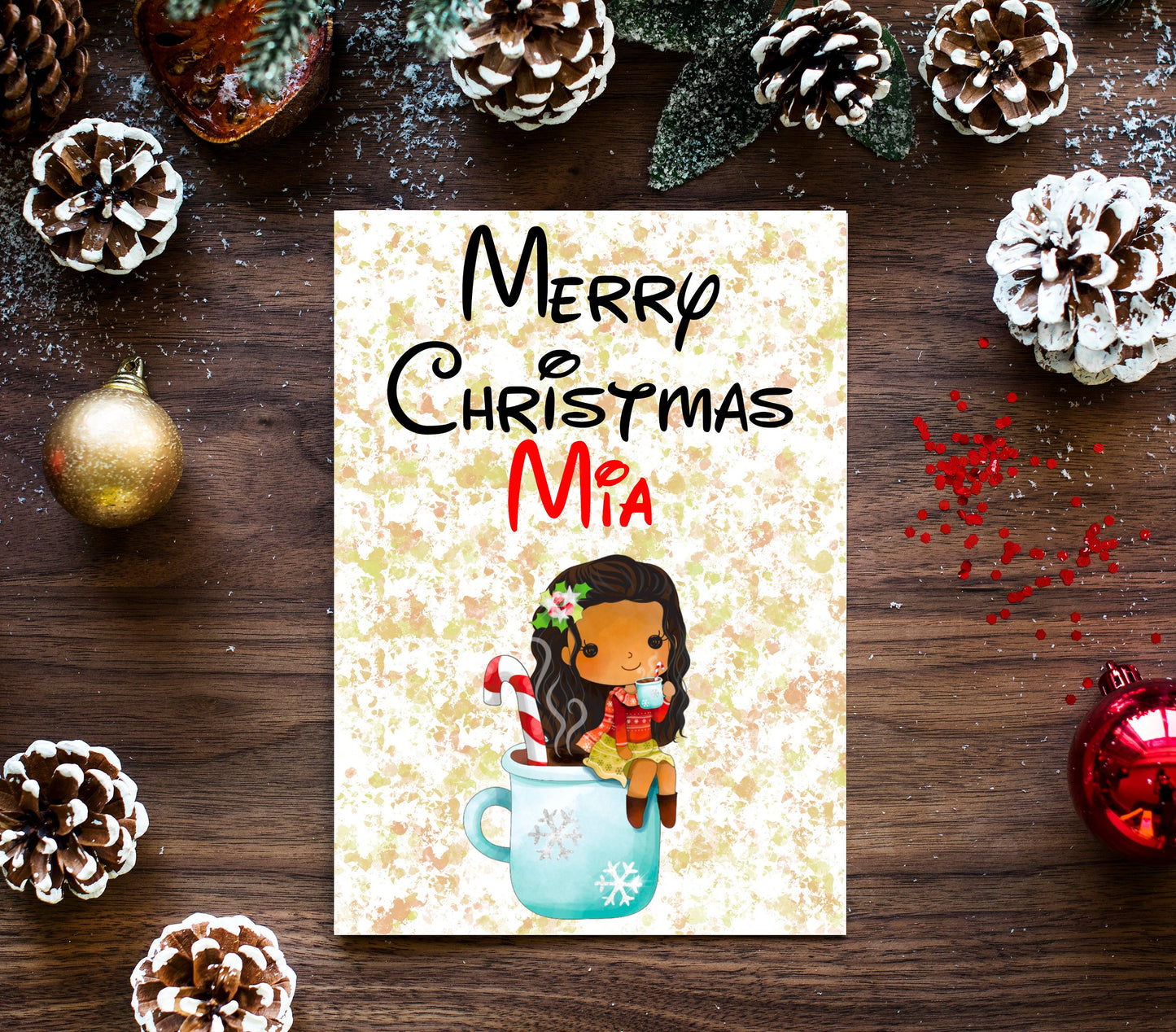 Personalised Princess Christmas Card - Moana Inspired