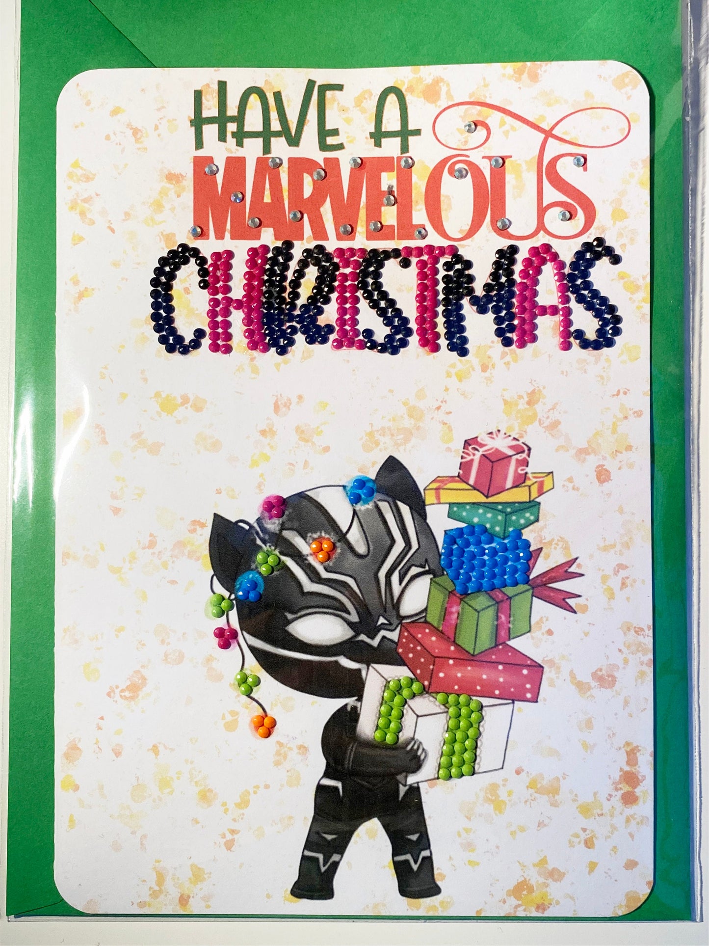 Personalised Superhero Christmas Card - Black Panther Inspired