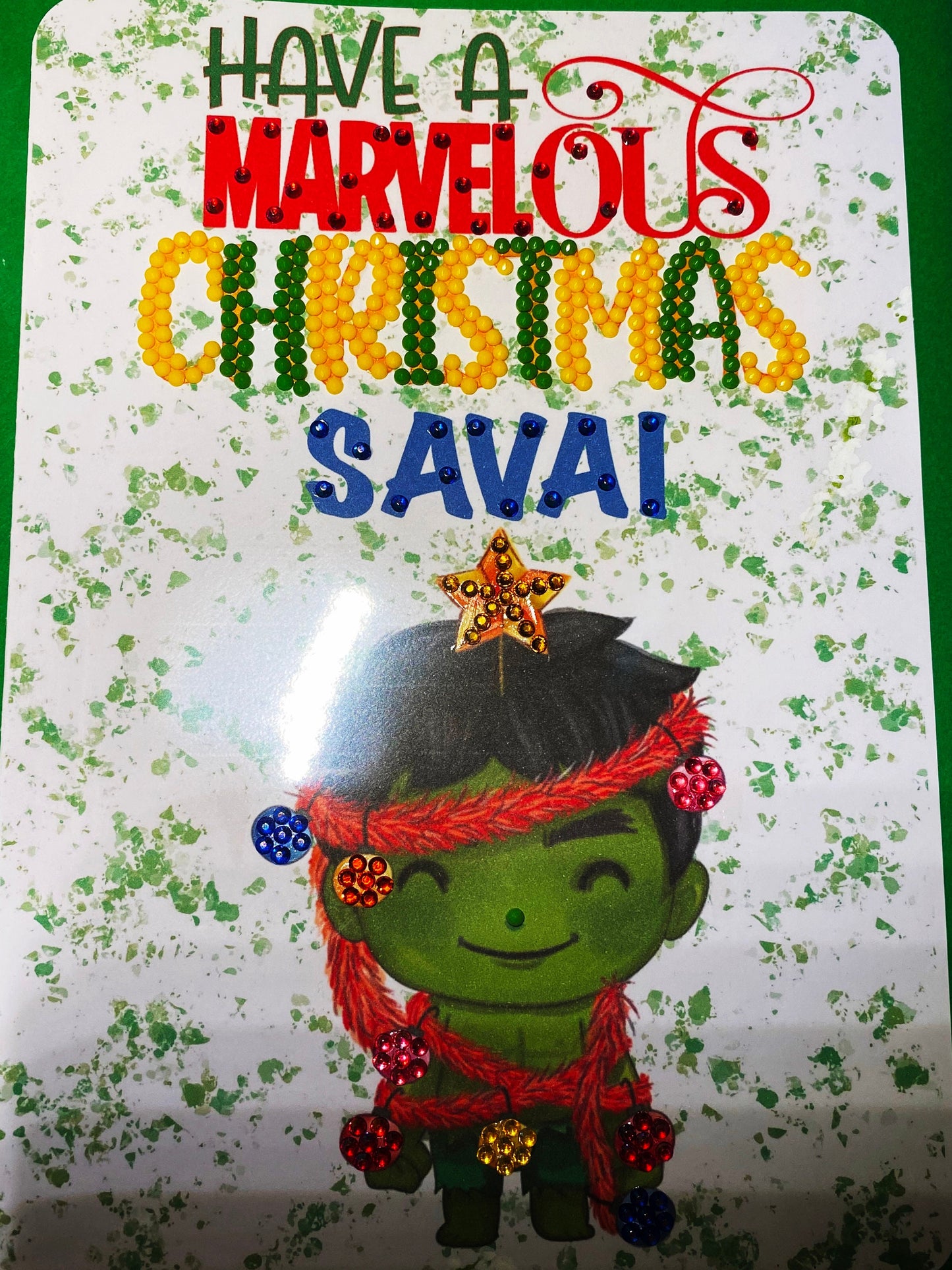 Personalised Superhero Christmas Card - Hulk Inspired