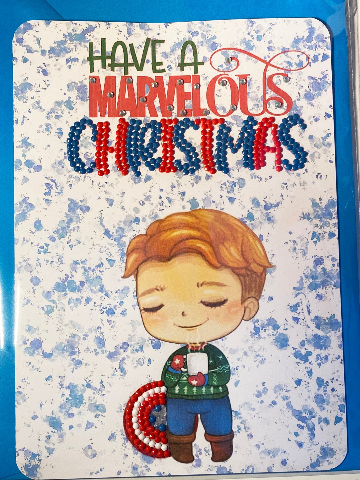 Personalised Superhero Christmas Card - Captain America Inspired