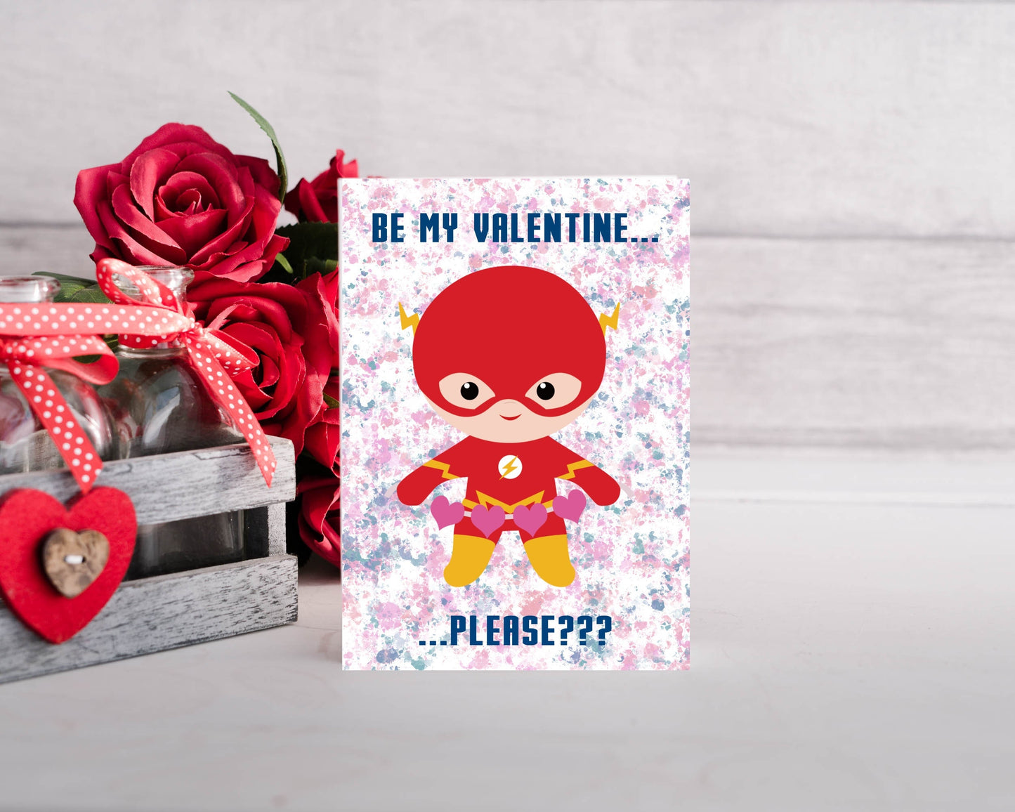 Personalised Flash Inspired Superhero Valentines Day Card