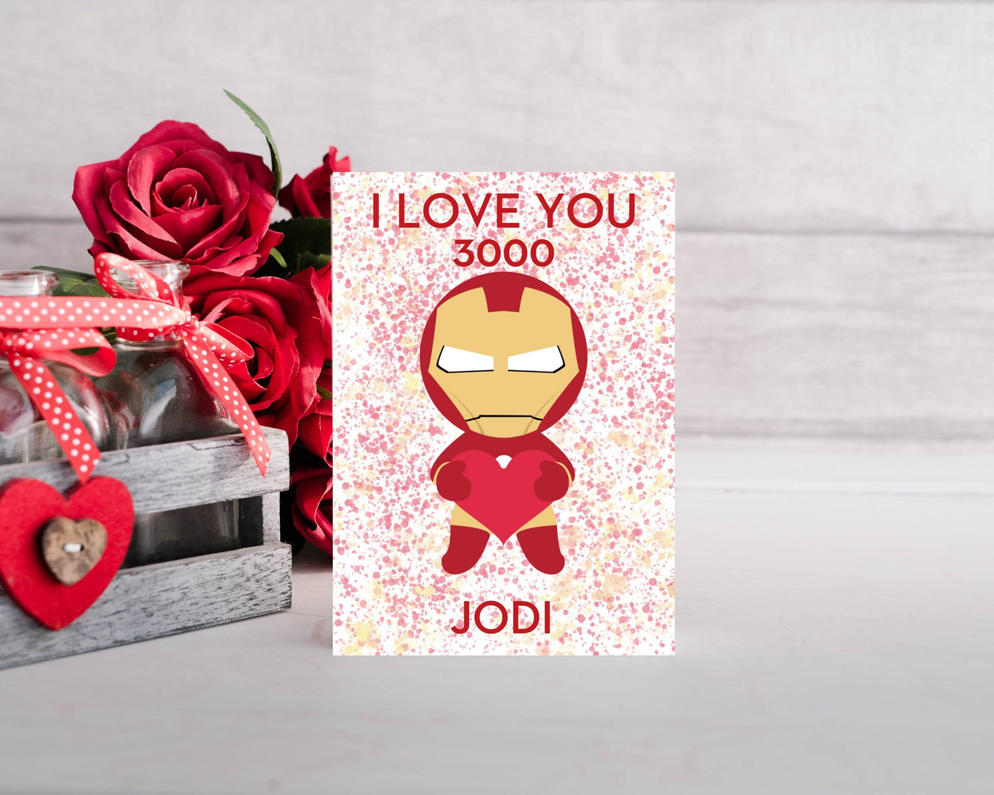 Personalised Iron Man Inspired - Love You 3000 Card