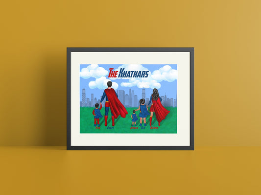 Personalised SuperHero Family Print