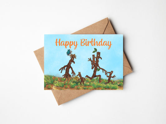 Personalised Stick Man Inspired Birthday Card