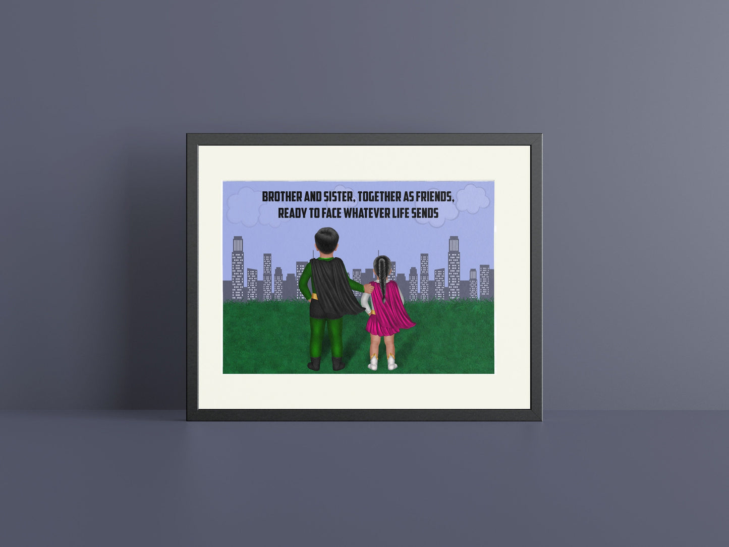 Personalised SuperHeroes Sibling Print