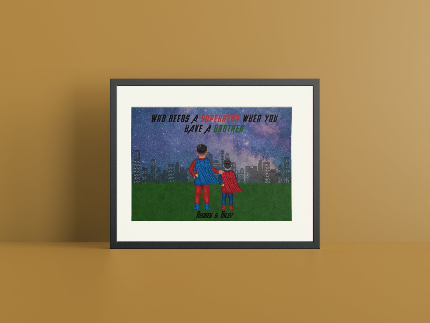 Personalised SuperHeroes Sibling Print