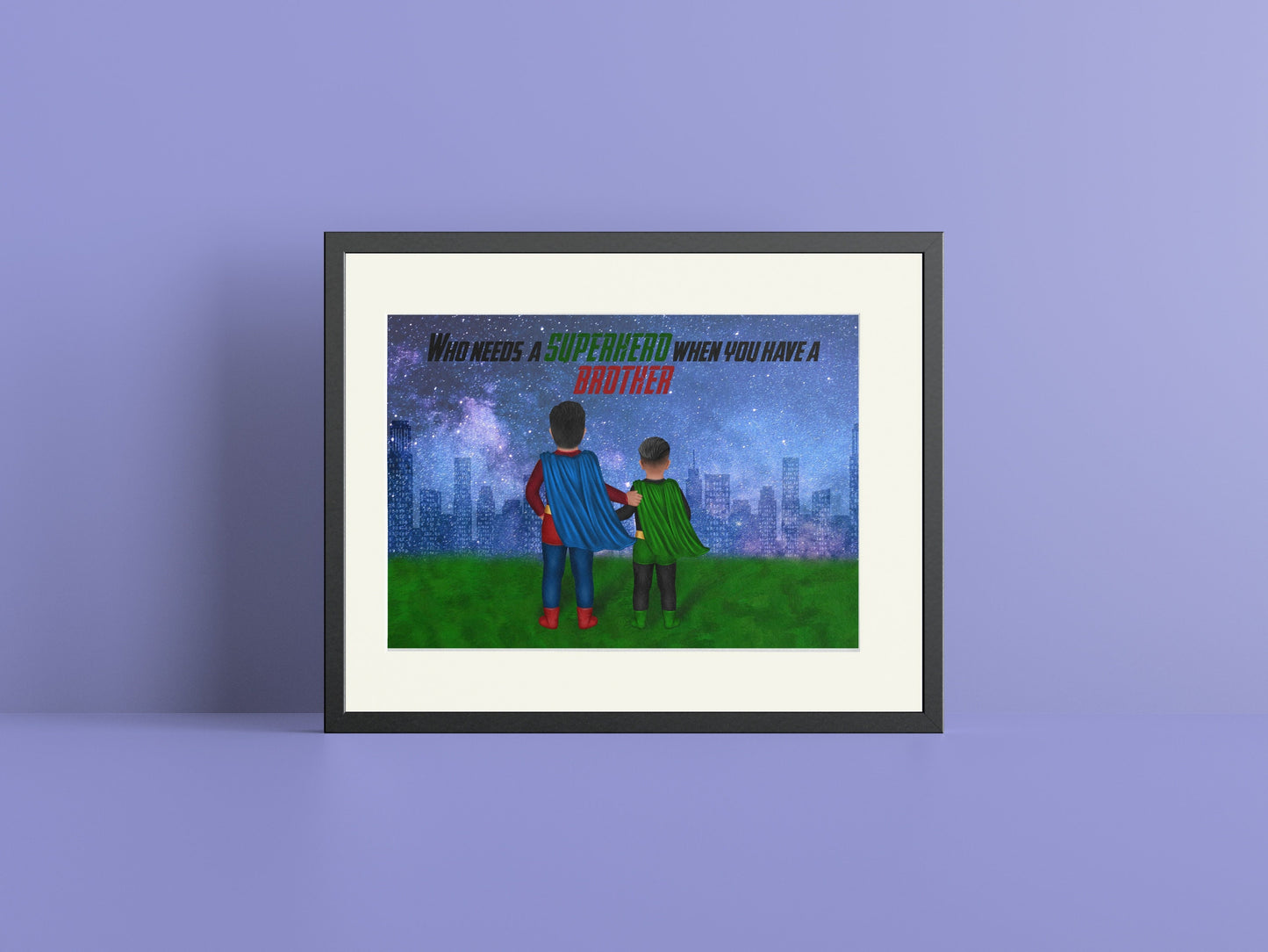 Personalised SuperHeroes Sibling Print