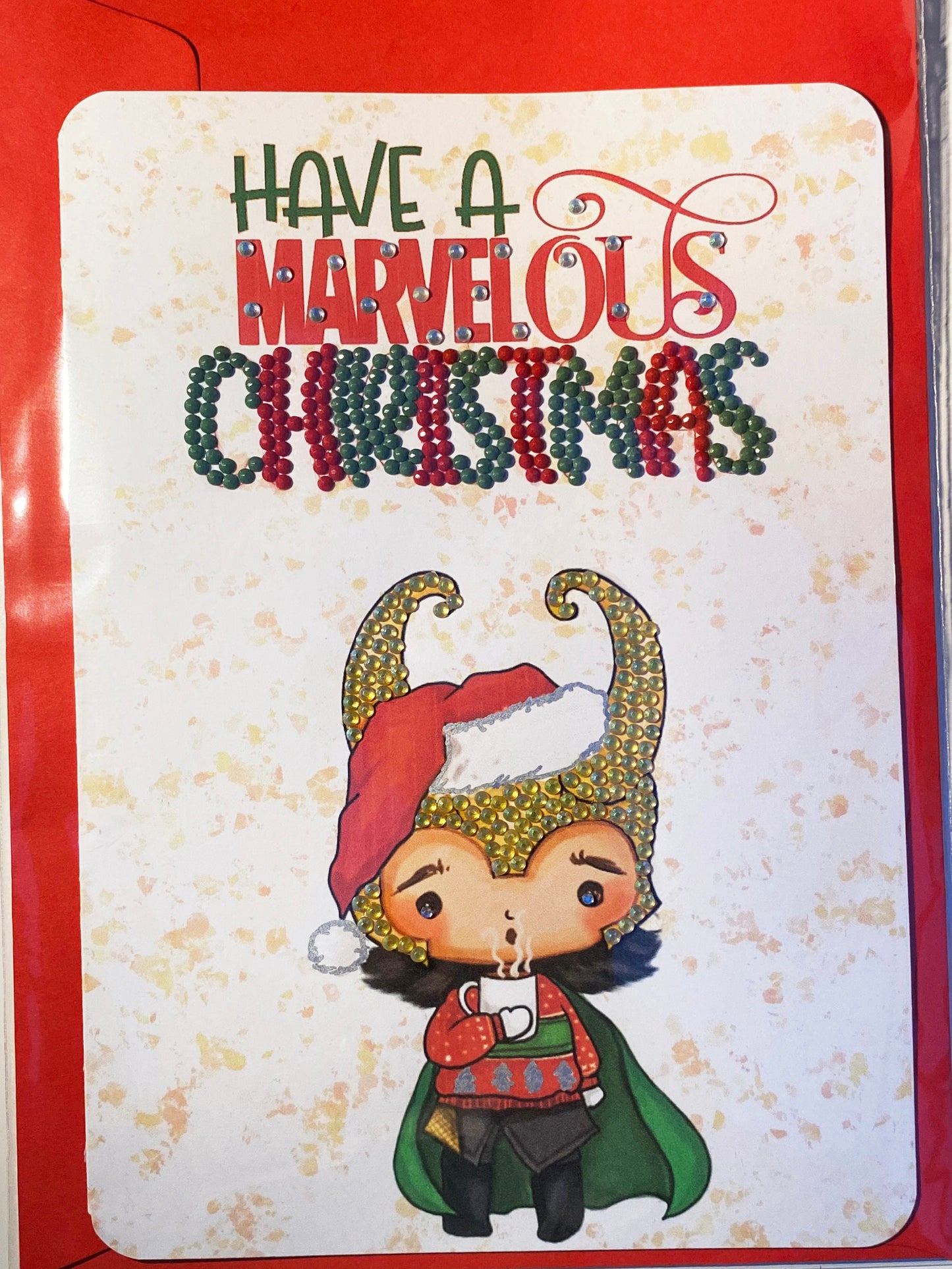 Personalised Superhero Christmas Card - Loki Inspired