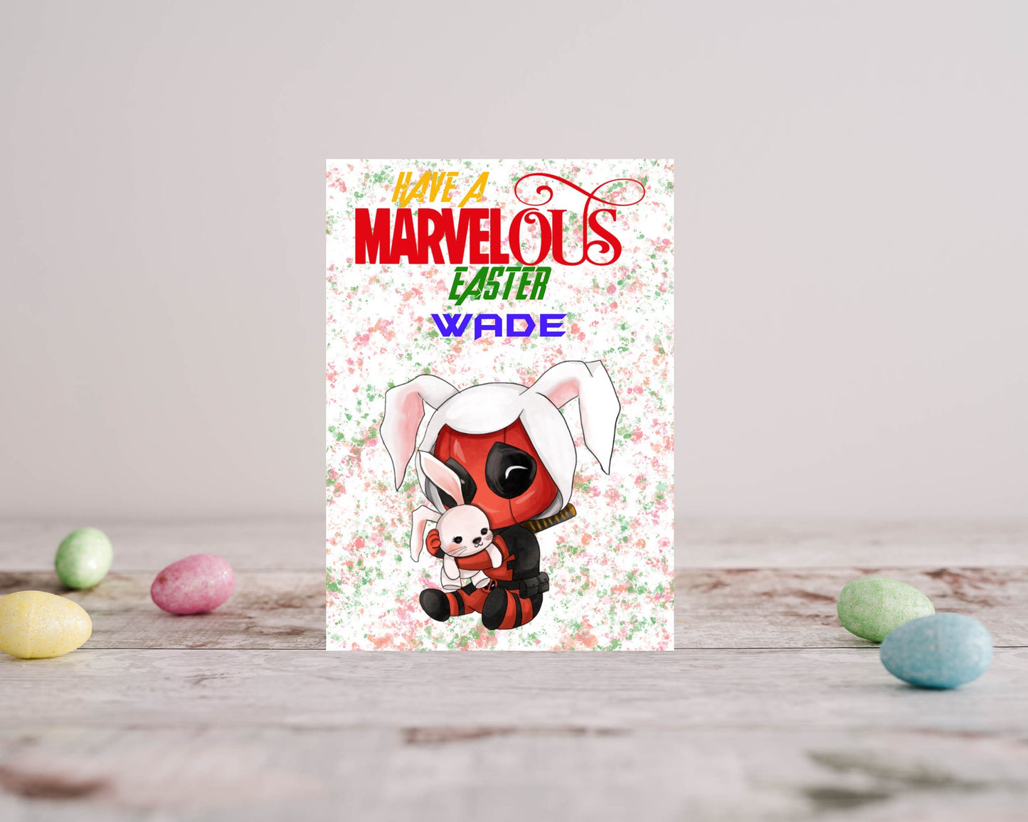 Personalised Easter Card - Deadpool Inspired