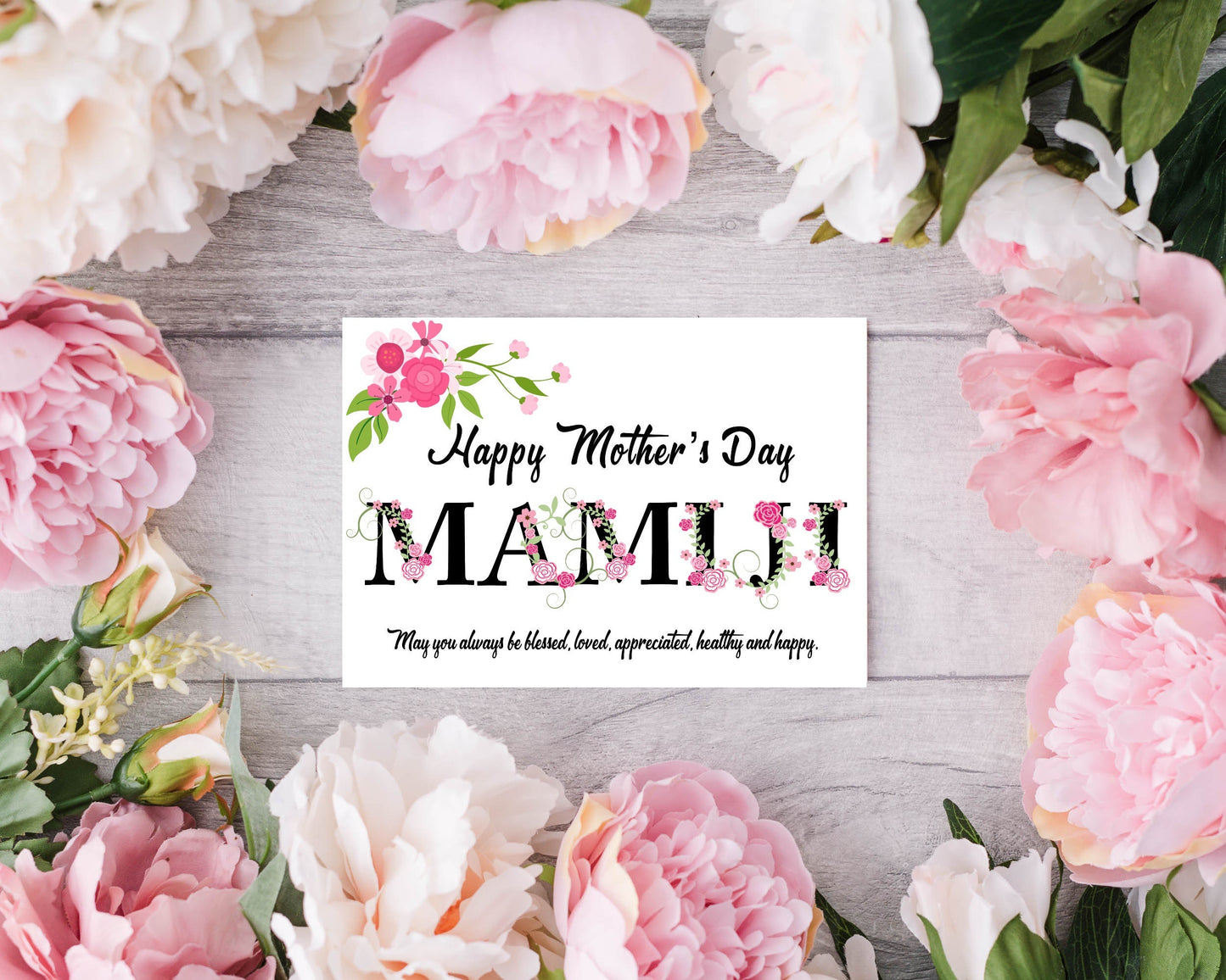 Personalised Floral Mother’s Day Card - Mami Ji