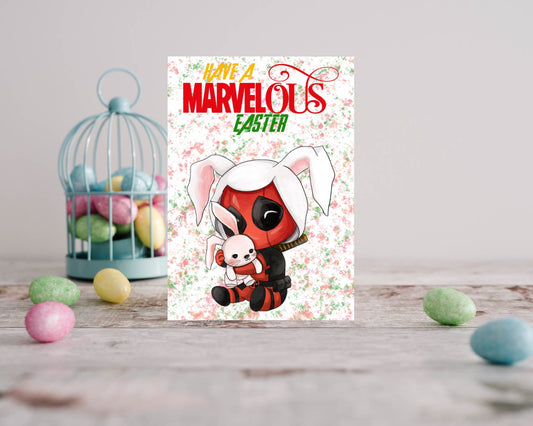 Personalised Easter Card - Deadpool Inspired