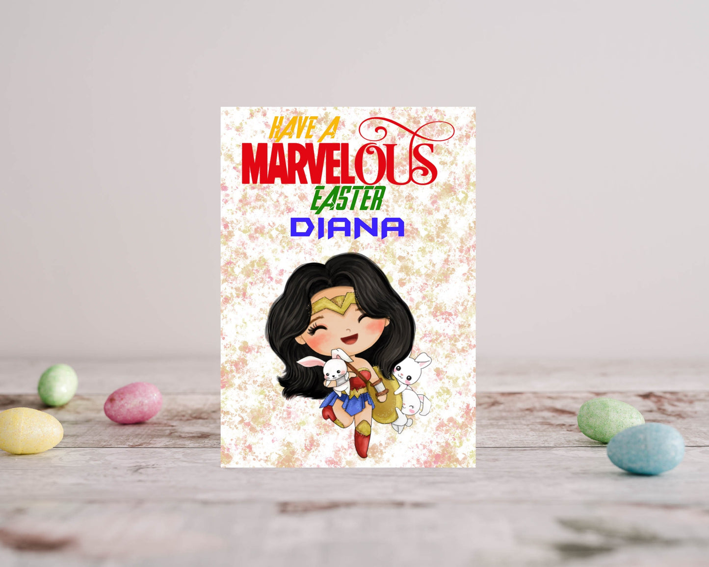 Personalised Easter Card - Wonder Woman Inspired