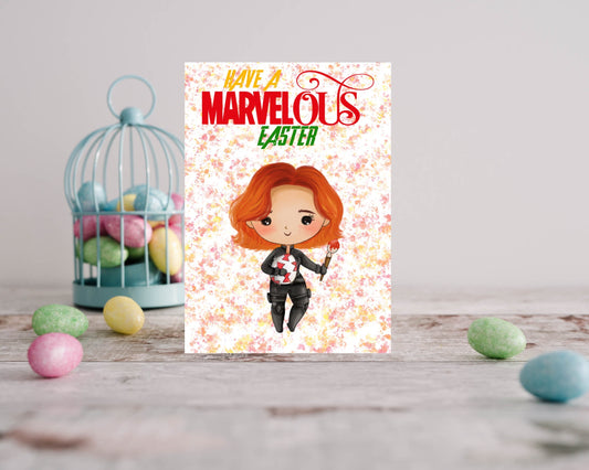 Personalised Easter Card - Black Widow Inspired