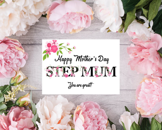 Personalised Floral Mother’s Day Card - StepMum/Mom