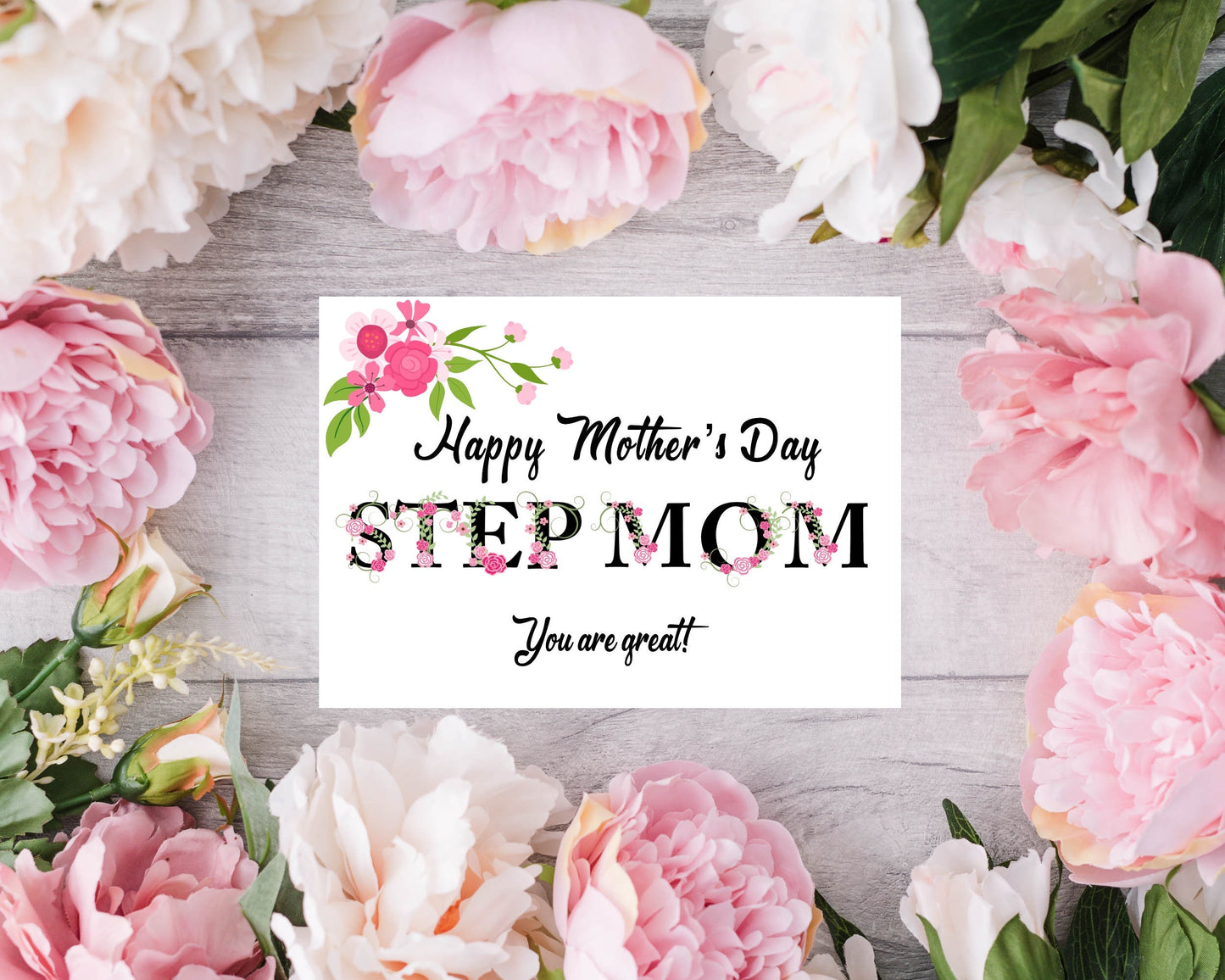 Personalised Floral Mother’s Day Card - StepMum/Mom