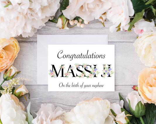 Personalised Congratulations Massi Ji Card